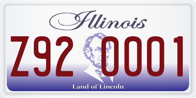 IL license plate Z920001