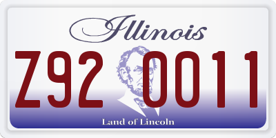 IL license plate Z920011