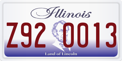 IL license plate Z920013