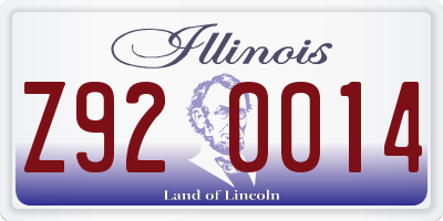 IL license plate Z920014