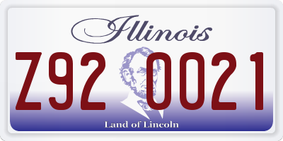 IL license plate Z920021
