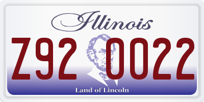 IL license plate Z920022