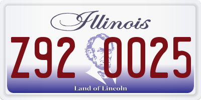 IL license plate Z920025