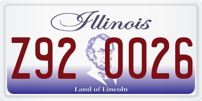 IL license plate Z920026