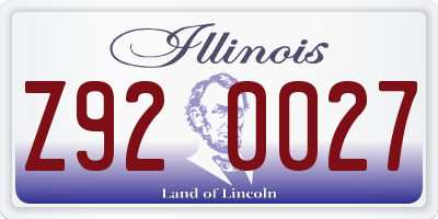 IL license plate Z920027
