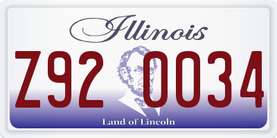 IL license plate Z920034