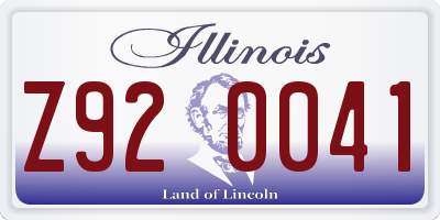 IL license plate Z920041