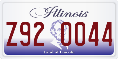IL license plate Z920044