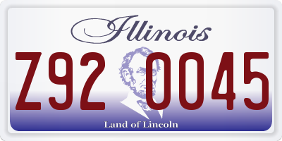 IL license plate Z920045