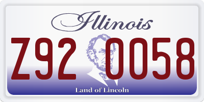 IL license plate Z920058