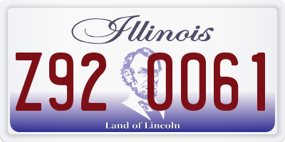 IL license plate Z920061