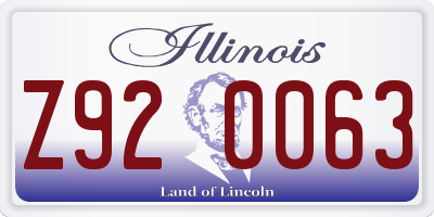 IL license plate Z920063