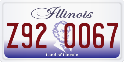 IL license plate Z920067