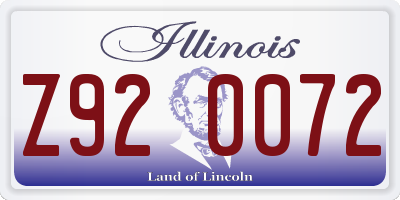 IL license plate Z920072