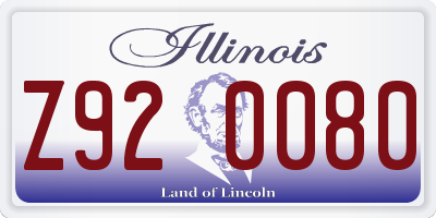 IL license plate Z920080