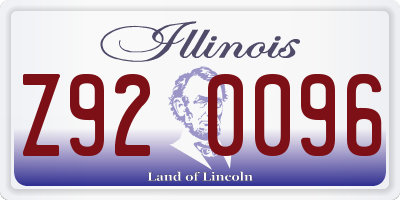 IL license plate Z920096