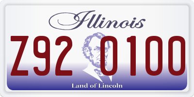 IL license plate Z920100