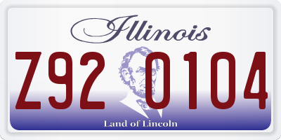 IL license plate Z920104