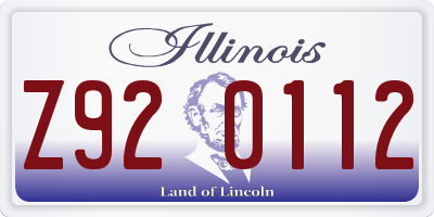 IL license plate Z920112
