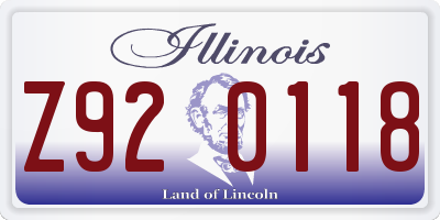 IL license plate Z920118