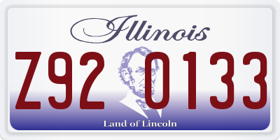 IL license plate Z920133