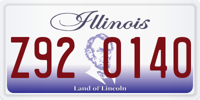 IL license plate Z920140