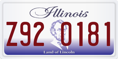 IL license plate Z920181
