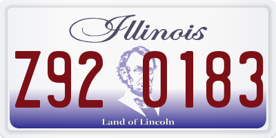 IL license plate Z920183