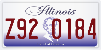 IL license plate Z920184