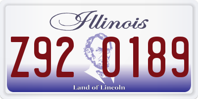 IL license plate Z920189