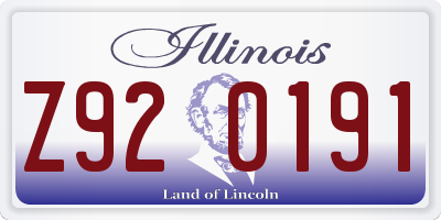 IL license plate Z920191