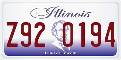IL license plate Z920194