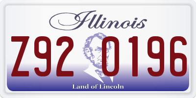 IL license plate Z920196