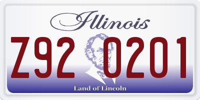 IL license plate Z920201