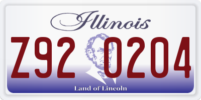 IL license plate Z920204