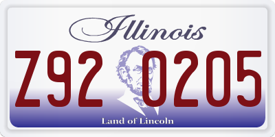 IL license plate Z920205