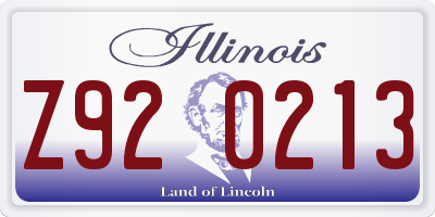 IL license plate Z920213