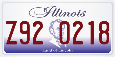 IL license plate Z920218
