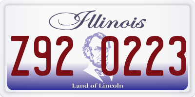 IL license plate Z920223