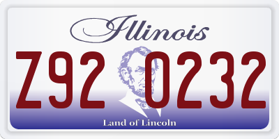 IL license plate Z920232