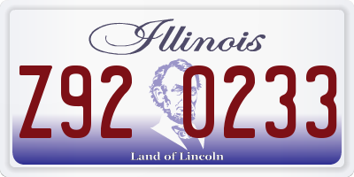 IL license plate Z920233