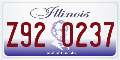 IL license plate Z920237