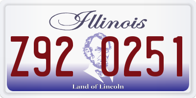 IL license plate Z920251