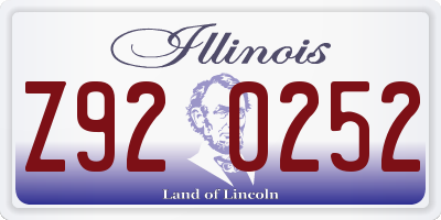 IL license plate Z920252