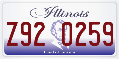 IL license plate Z920259