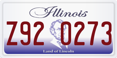 IL license plate Z920273