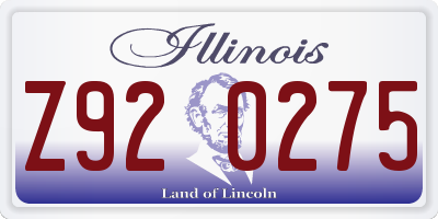 IL license plate Z920275