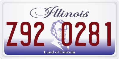IL license plate Z920281