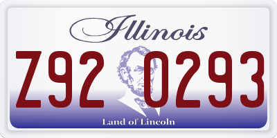 IL license plate Z920293