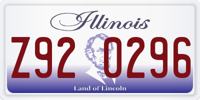 IL license plate Z920296